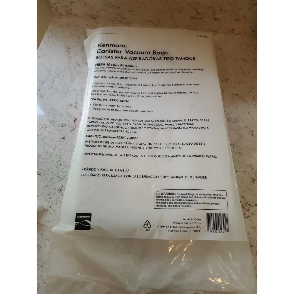 🆕️ NEW #53292 Kenmore Canister Vacuum Bags Style Q/C | replaces #50557, #50558
